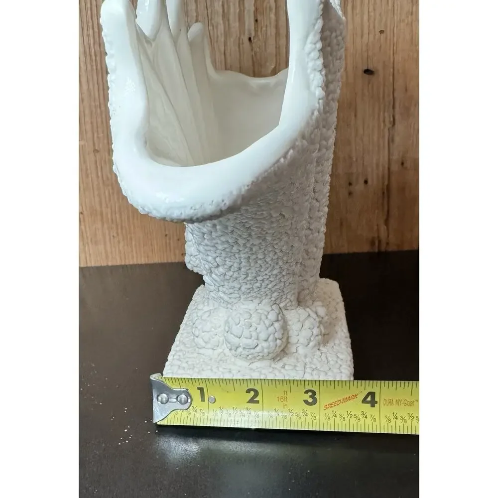 Vintage Royal Haeger Vase Nautical Shell Plantar Popcorn Texture Art Deco 1998